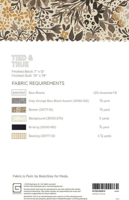 Tied & True Quilt Kit featuring Posh by Basic Grey
