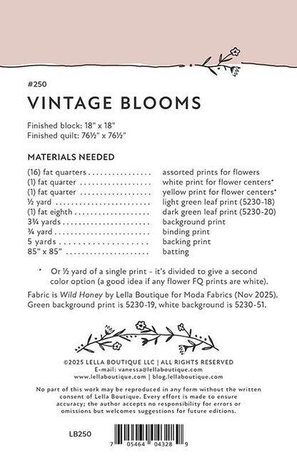 Vintage Blooms Quilt Kit (White) featuring Wild Honey by Lella Boutique