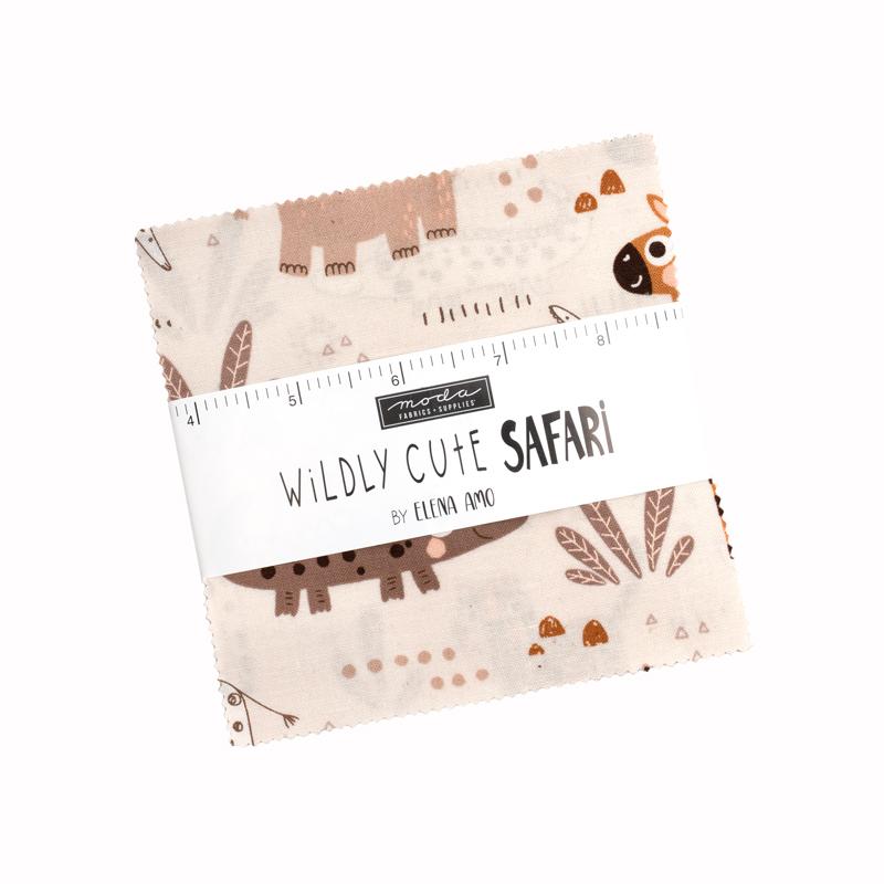 PRE-ORDER - Wildly Cute Safari Charm Pack by 3 Sisters for Moda