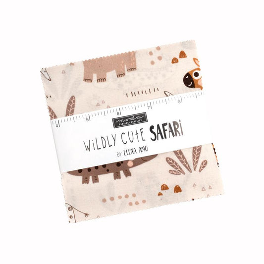 PRE-ORDER - Wildly Cute Safari Charm Pack by 3 Sisters for Moda