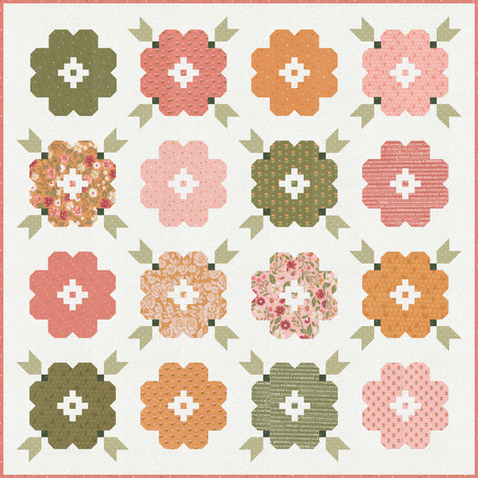 Vintage Blooms Quilt Kit (White) featuring Wild Honey by Lella Boutique