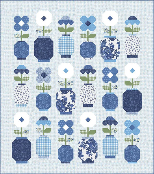 Ginger Jars Quilt Kit featuring Blueprint by Camille Roskelley